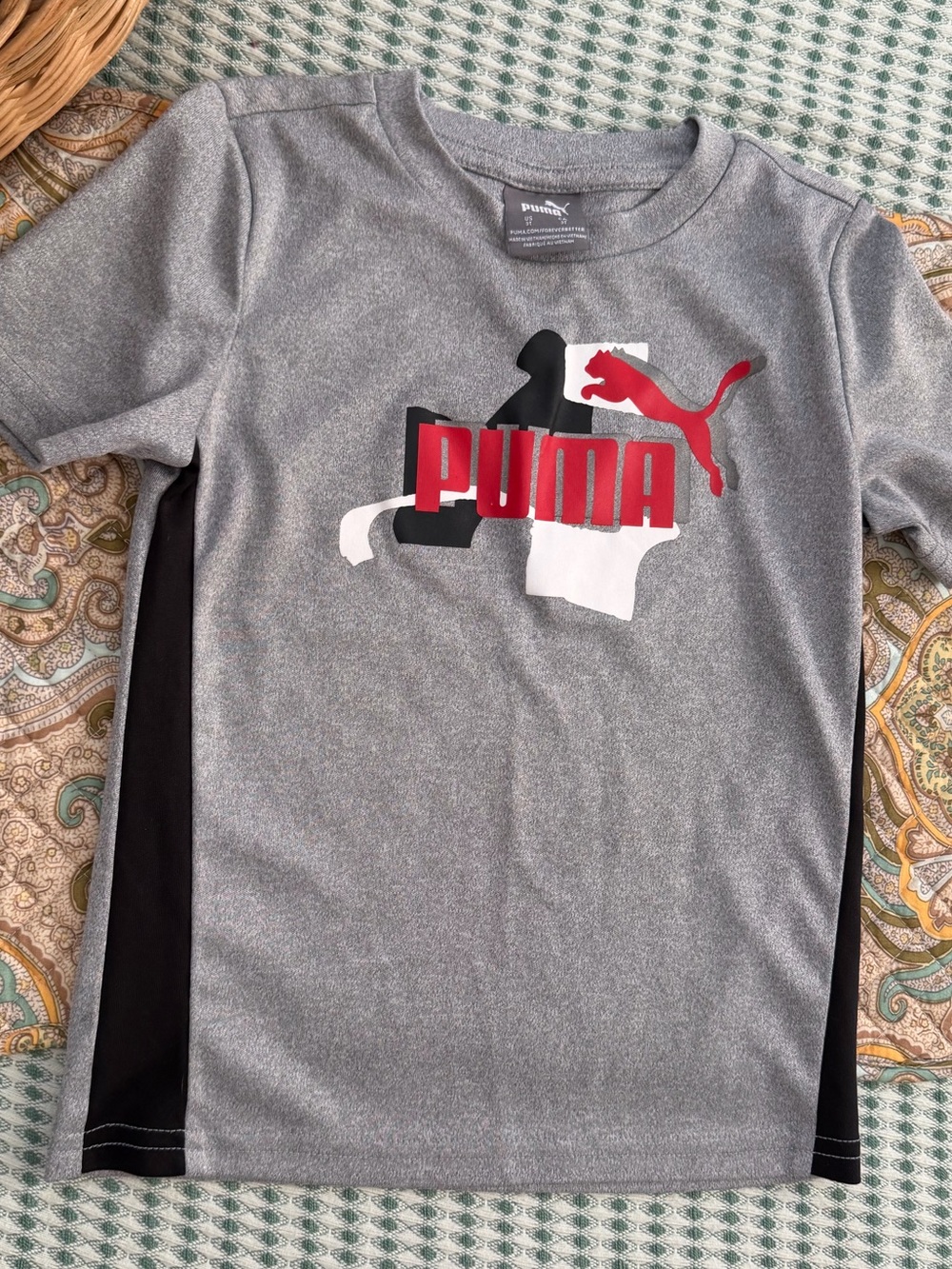New Puma Toddler Boy Logo Front Dri Fit Athletic T Shirt 3T